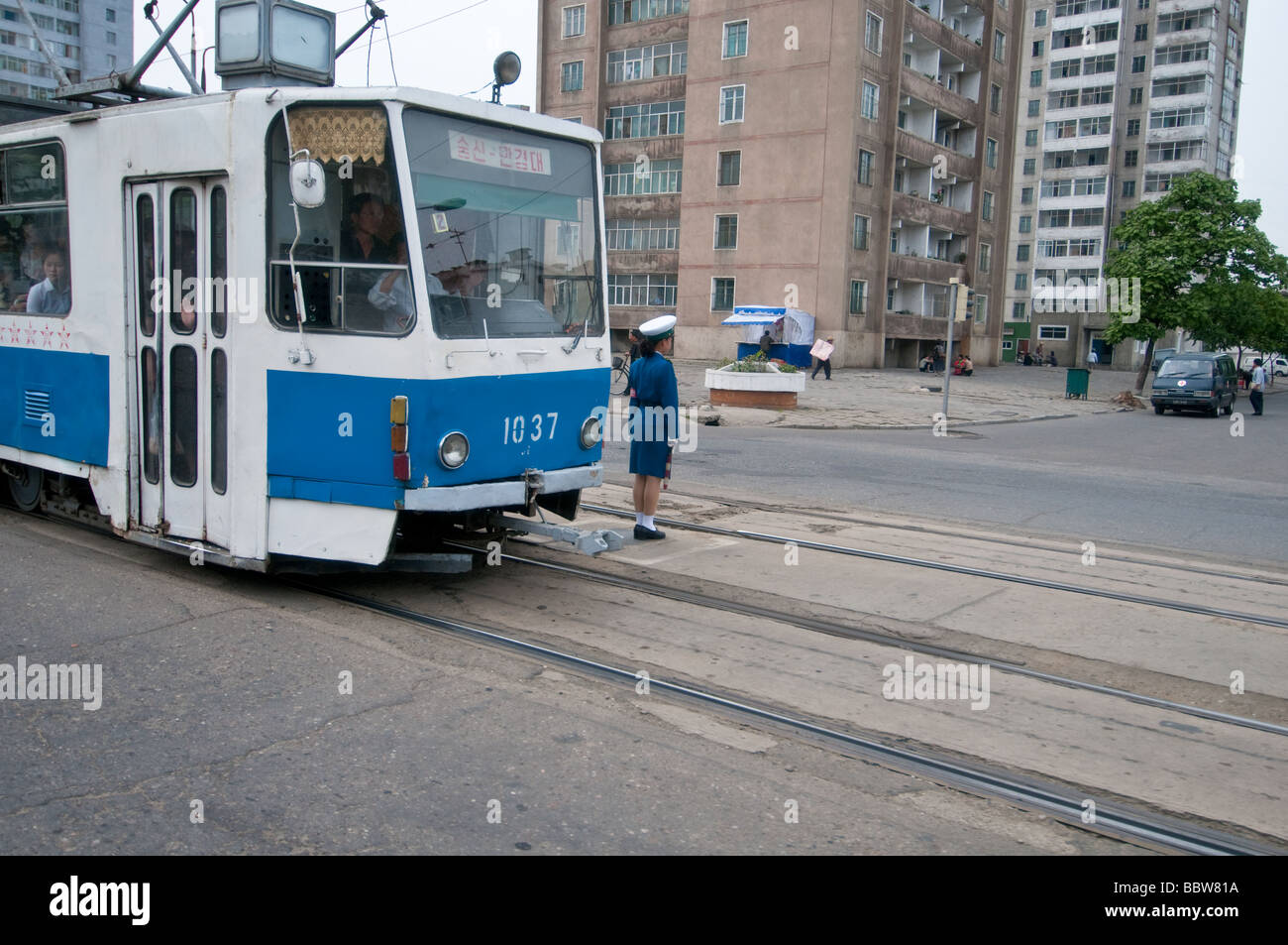 Street Shots Pyongyang Corea del Nord Foto Stock