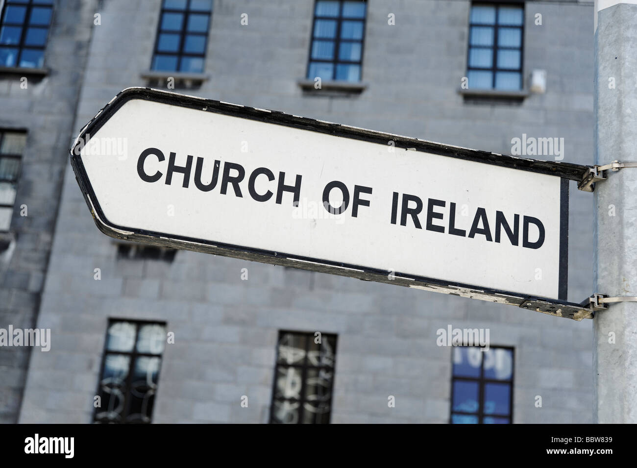 Chiesa di Irlanda segno nel centro di Dublino Repubblica di Irlanda Foto Stock