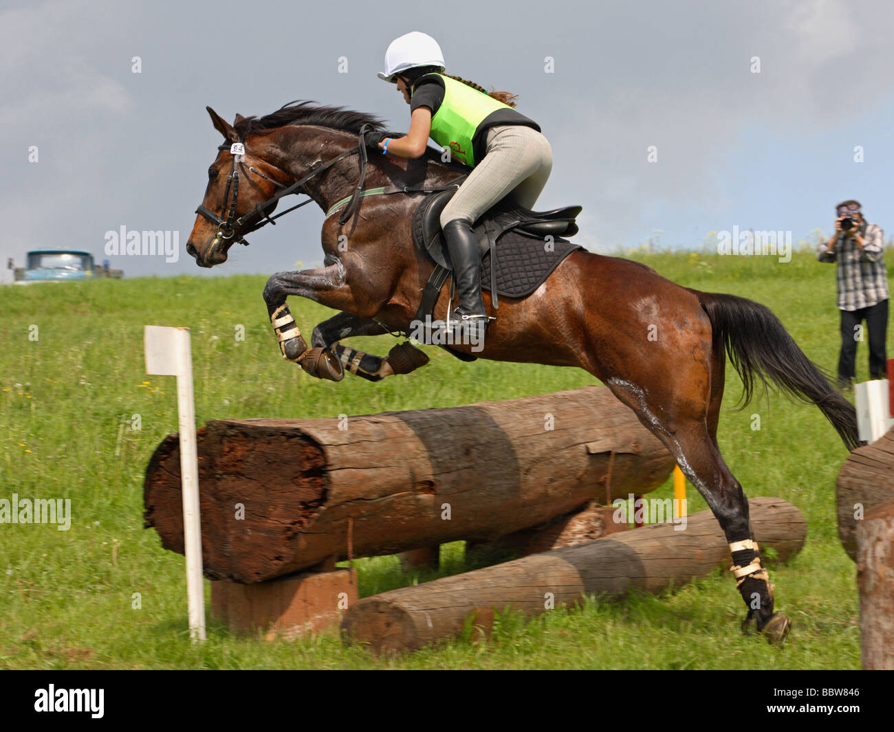 Tre giorni di manifestazione pilota prendendo parte al Cross Country fase presso il cavallo di Mosca Trial 2009 Foto Stock