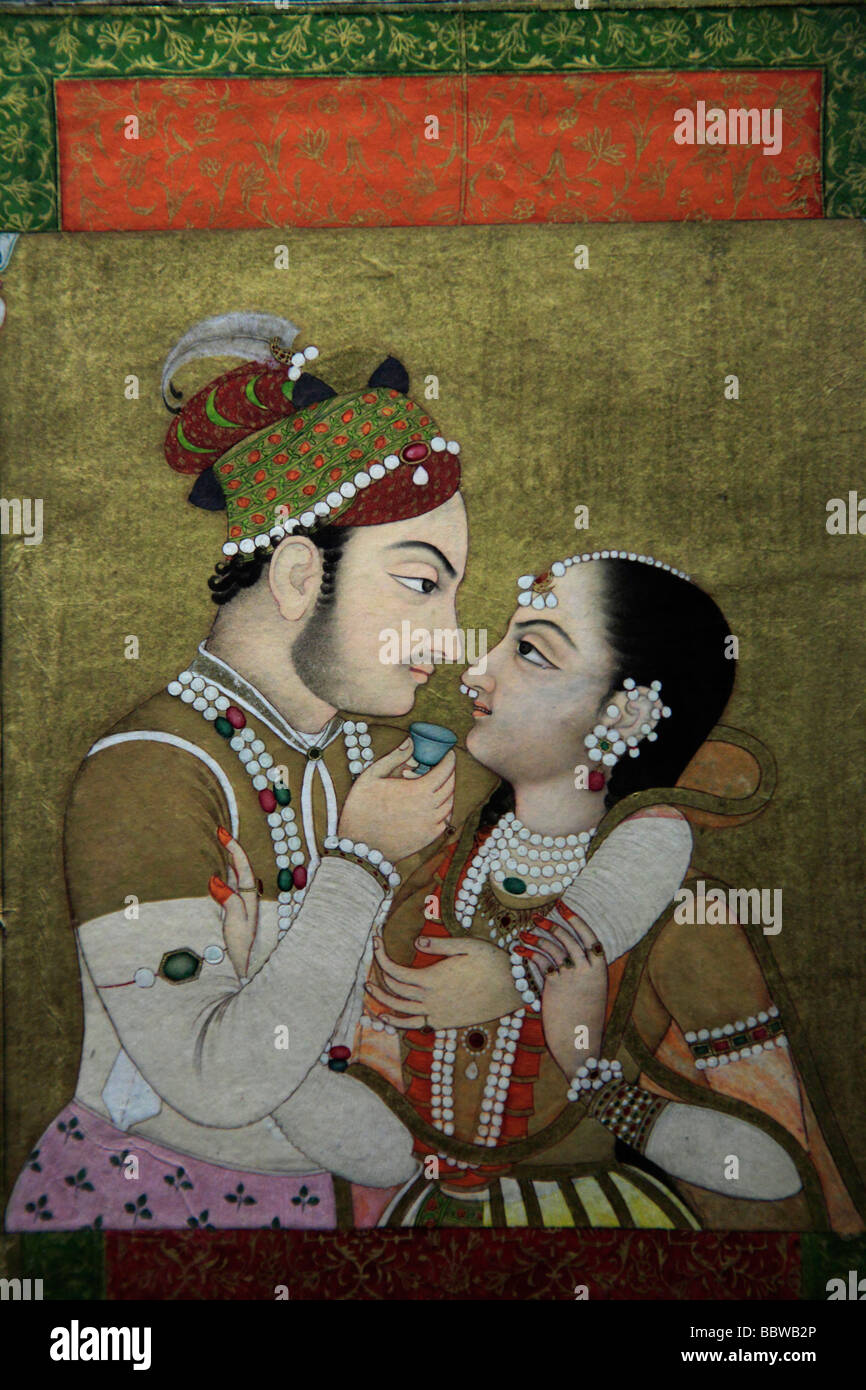 Germania Berlino Pergamon Museum di Mughal pittura in miniatura India Foto Stock