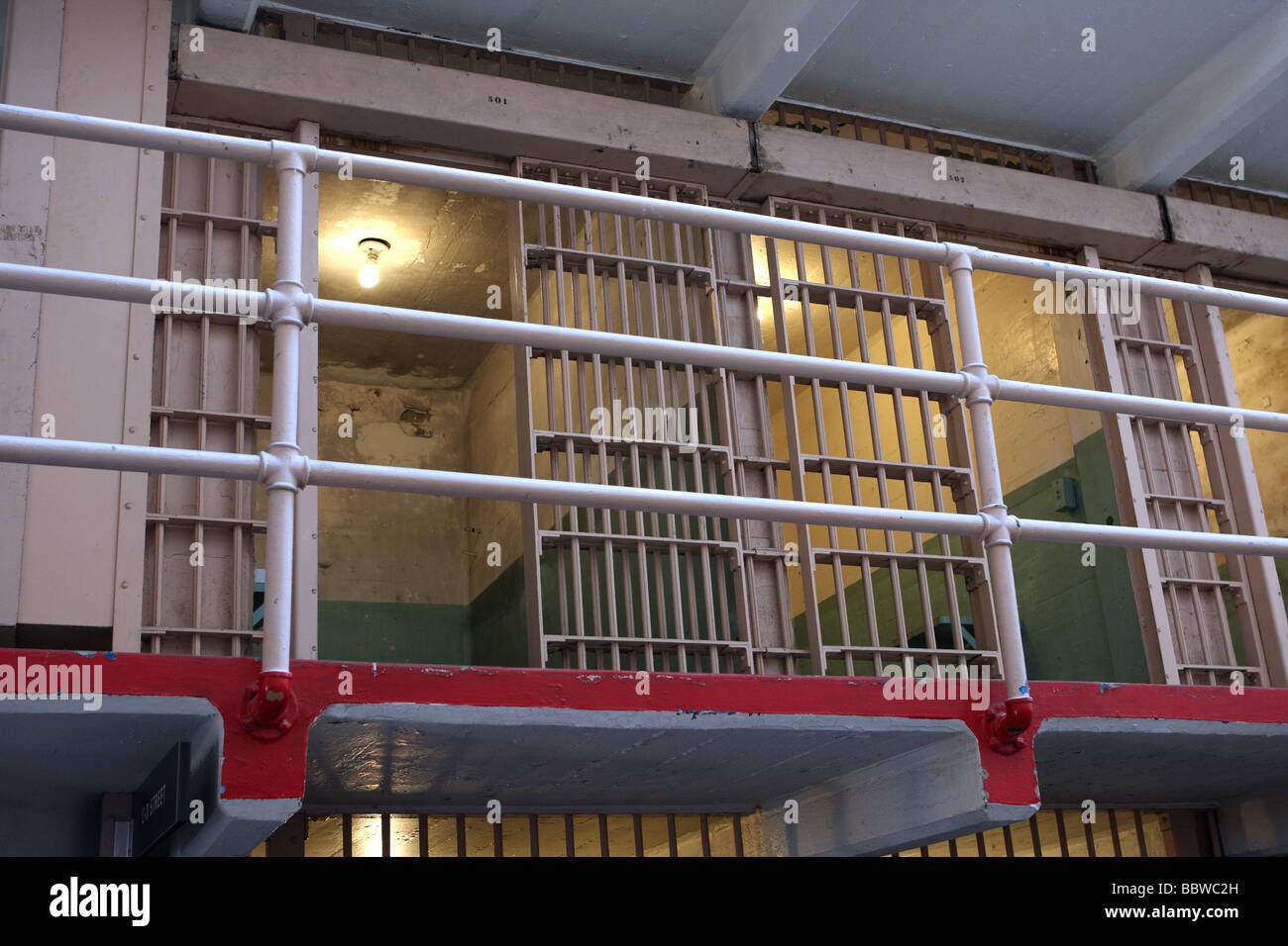 Porte di cella di prigione di Alcatraz San Francisco California USA Foto Stock