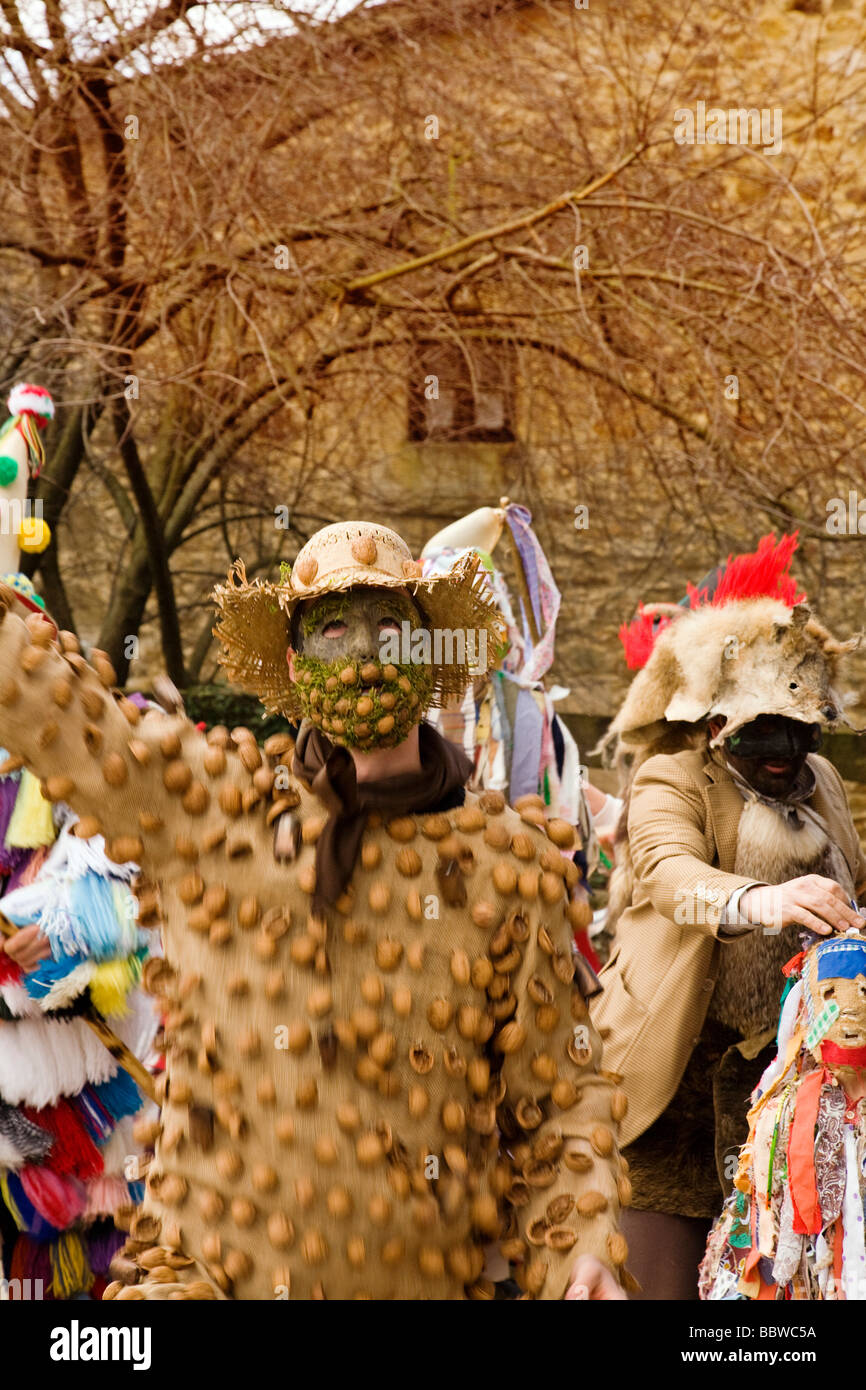 Carnaval de la Vijanera en Silió Molledo Cantabria España il carnevale di La Vijanera in Silio Molledo Cantabria Spagna Foto Stock