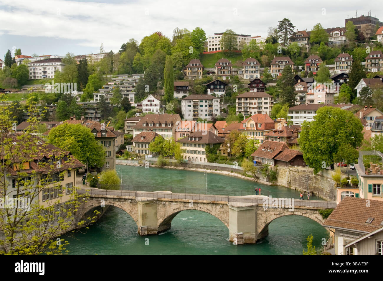 Vecchia di Berna e il fiume Aare, Svizzera Foto Stock