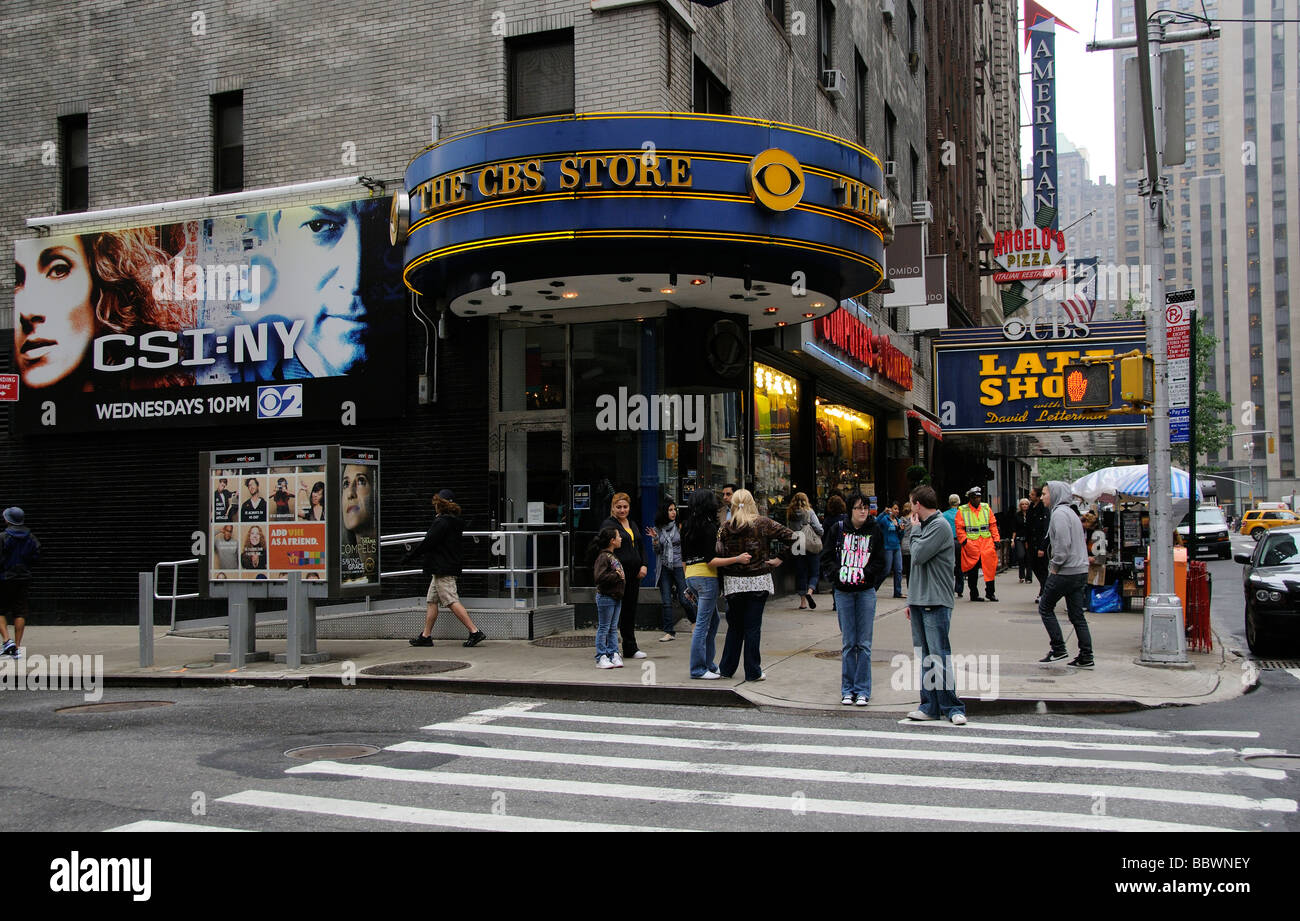 La CBS store su Broadway Times Square a New York STATI UNITI D'AMERICA Foto Stock