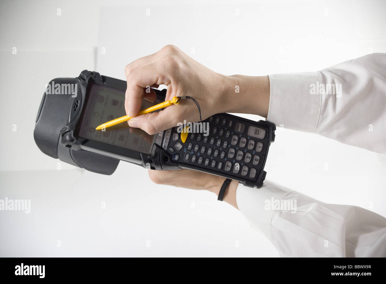 High Tech fabbrica, materiali di imballaggio, e il sistema di inventario. Foto Stock