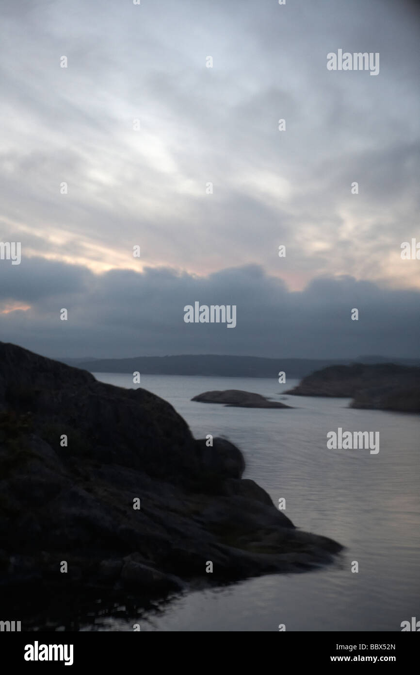 Vista del mare in estate in Svezia. Foto Stock