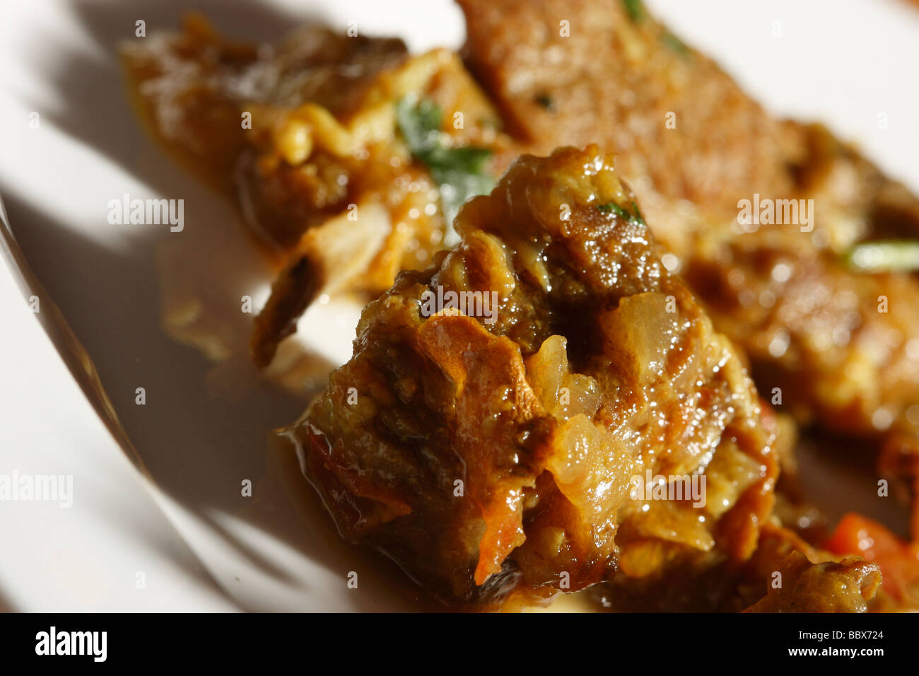 Bhuna carni di montone - un non-veg piatto dalla cucina Sindhi Foto Stock