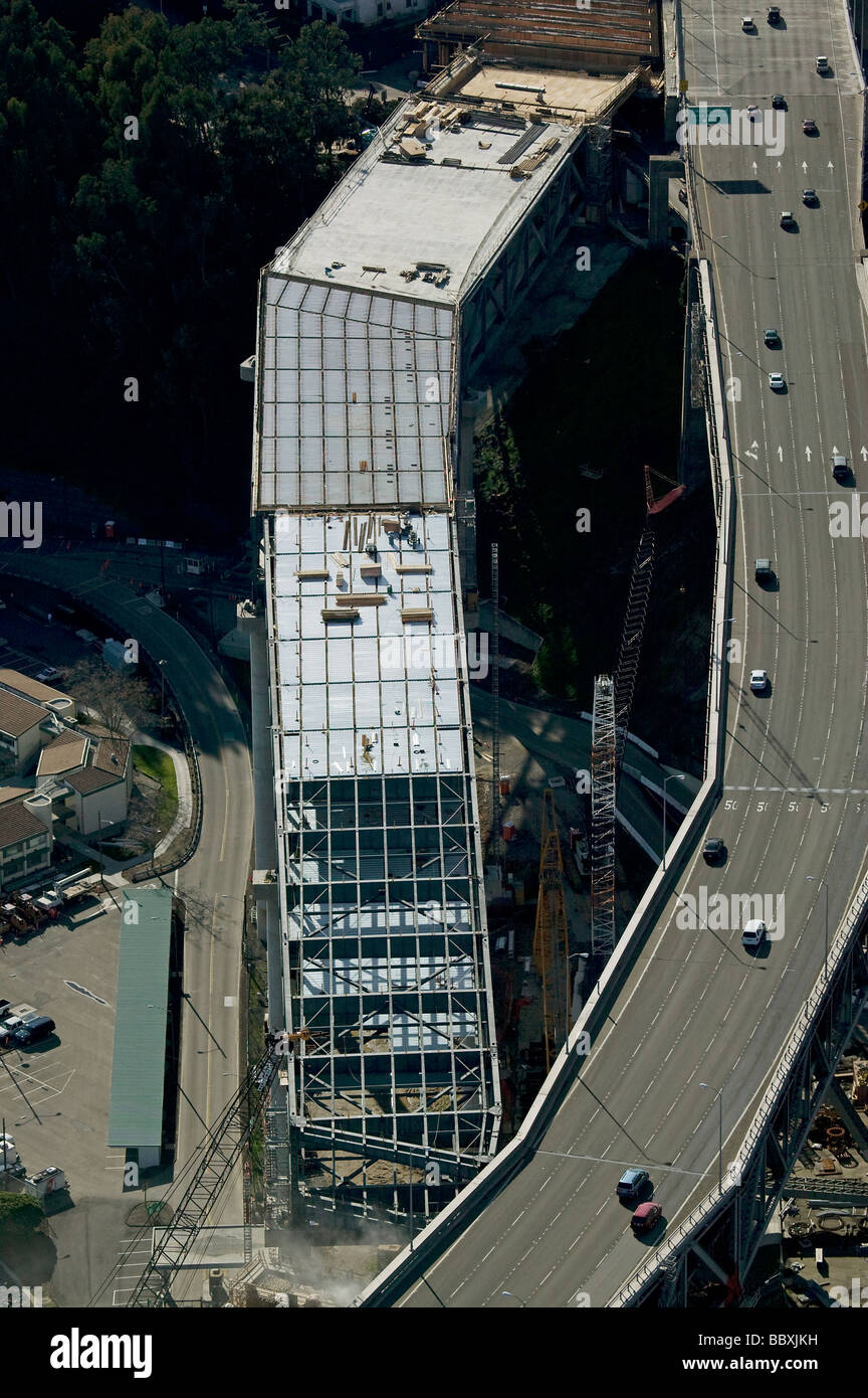 Vista aerea sopra la costruzione di San Francisco Oakland Bay Bridge sostituzione span Foto Stock