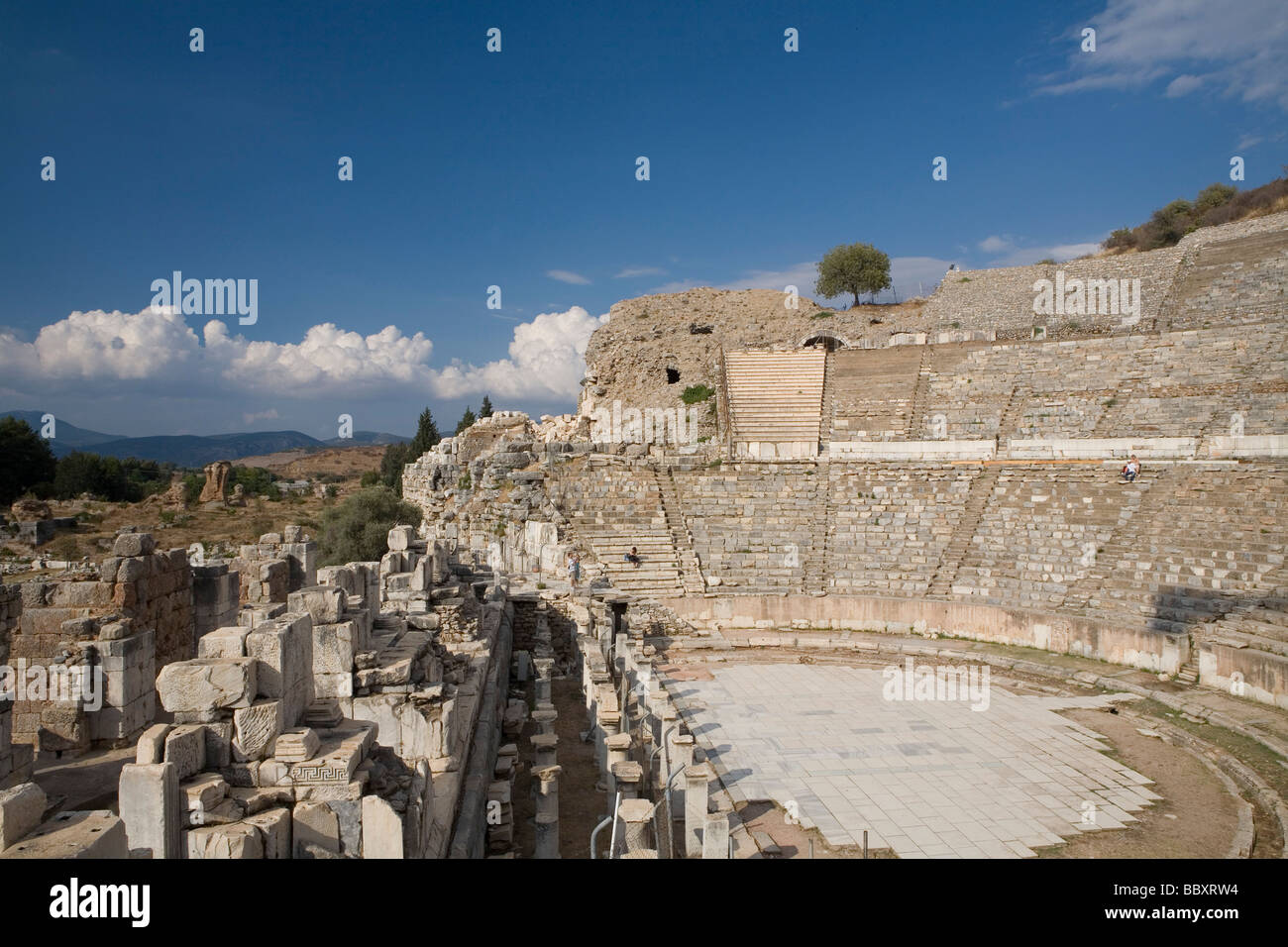 Le rovine romane della città di Efeso in Turchia. Foto Stock
