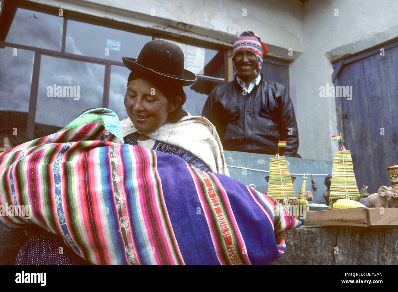 Bolivia aymara donna Foto Stock