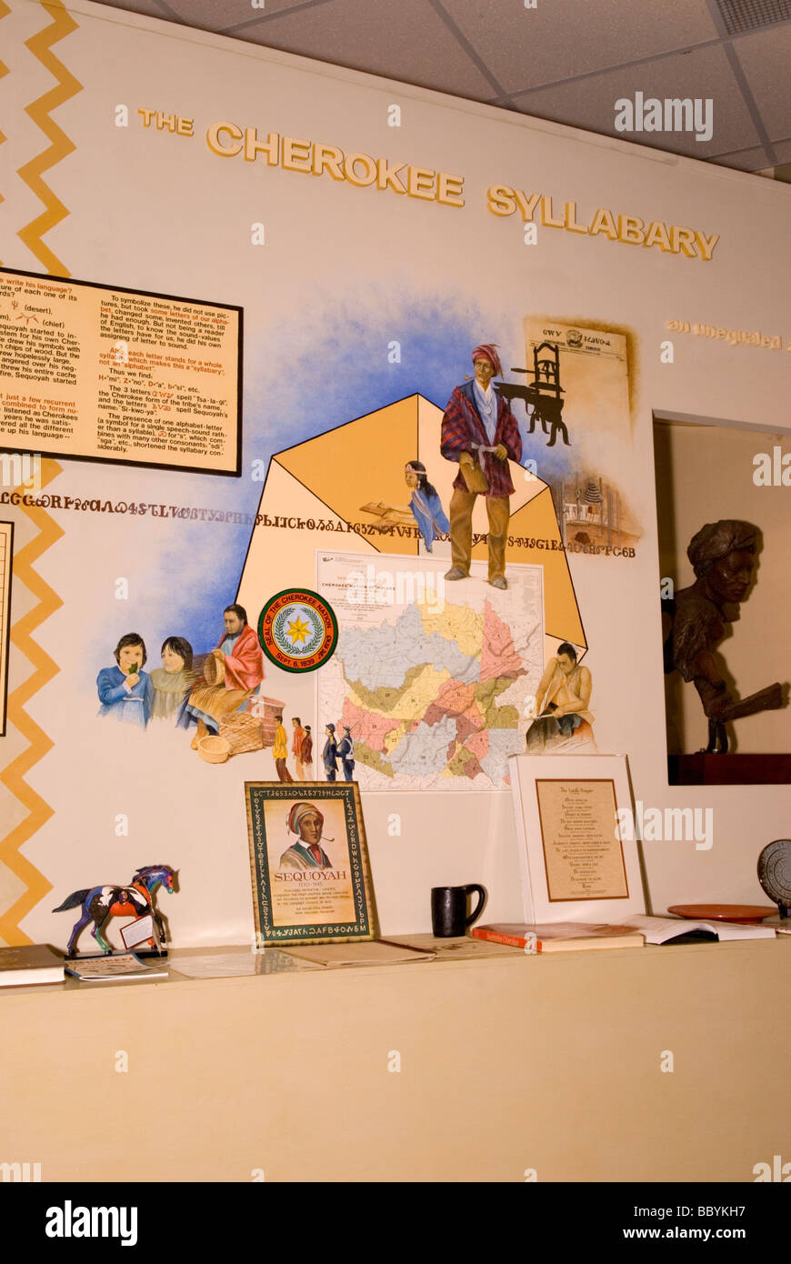 Mostra all'interno del Museum of the Alphabet di Waxhaw, North Carolina. STATI UNITI Foto Stock