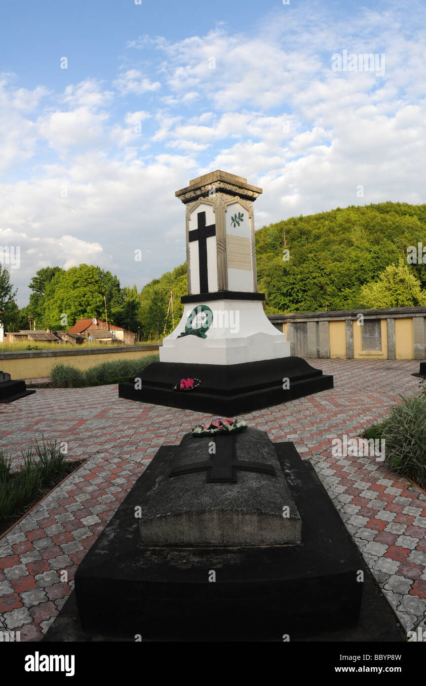 War Memorial, Valya-Kuzmin, Bucovina, Ucraina Foto Stock