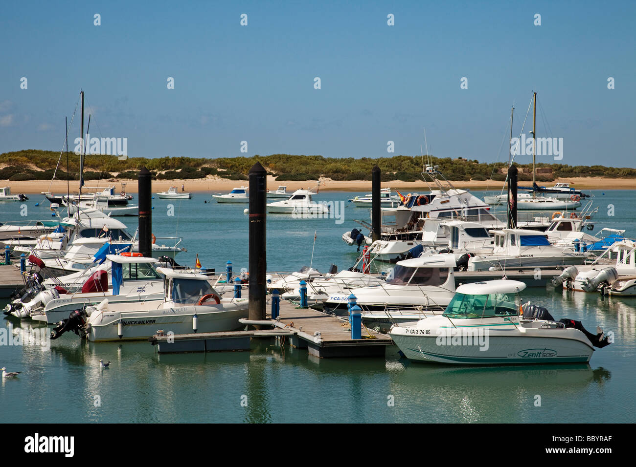 Barche in Marina di Santic Petri chiclana cadice Andalusia Spagna Foto Stock