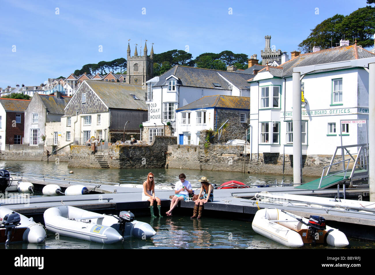 La vista del porto, Fowey, Cornwall, England, Regno Unito Foto Stock