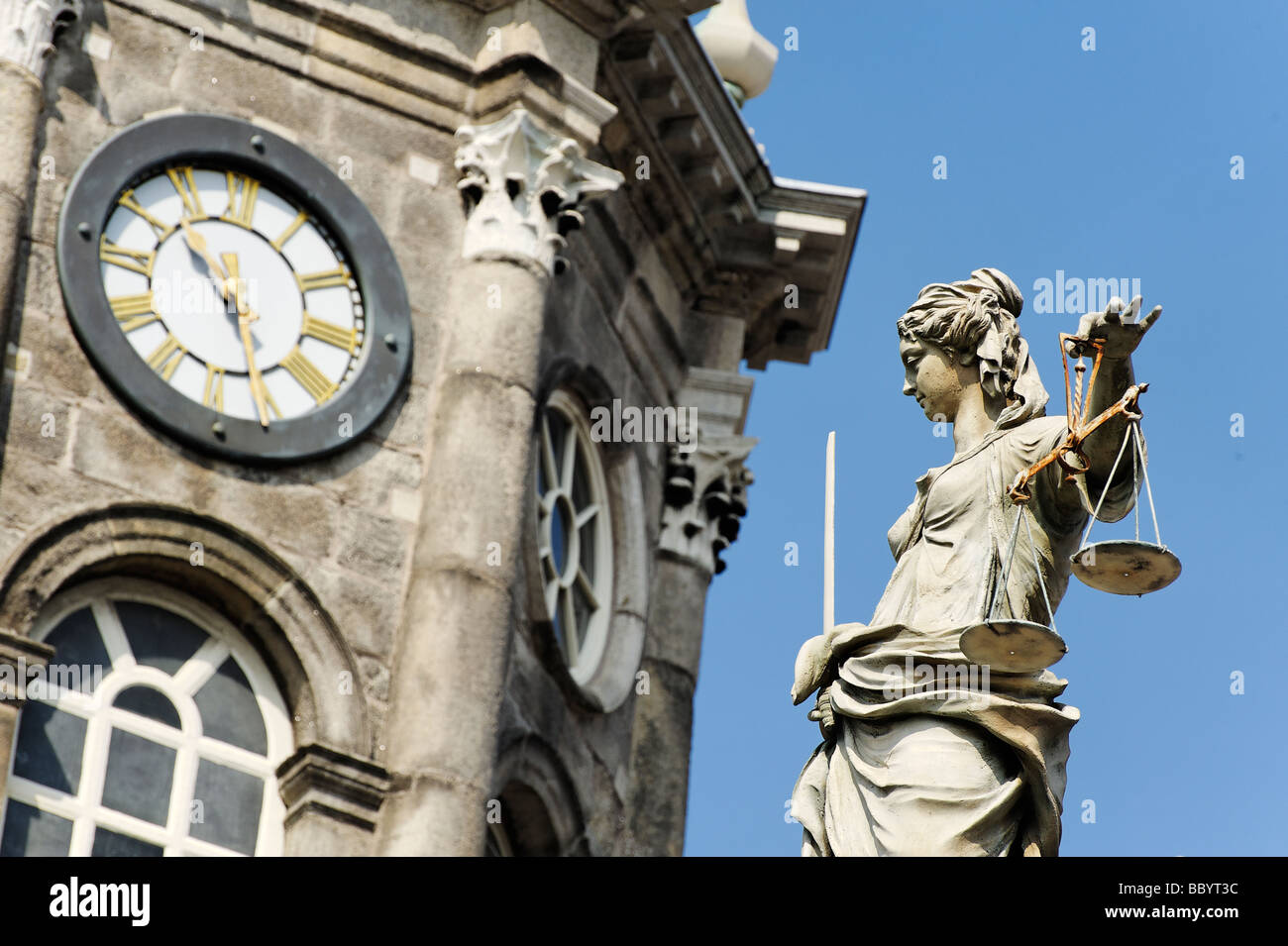 Statua di Justic il Castello di Dublino Repubblica di Irlanda Foto Stock