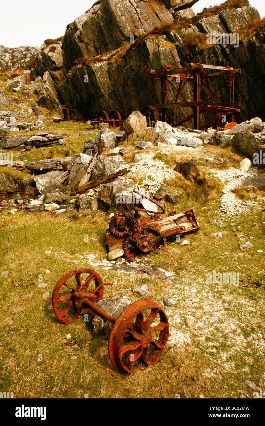 La vecchia cava di marmo sul isola di Iona,Ebridi Interne,Isle of Mull,la Scozia occidentale,Gran Bretagna,UK. Foto Stock