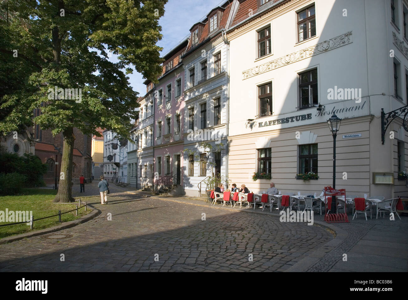 Nikolaikirchplatz, Nikolaiviertel, Berlino, Germania Foto Stock