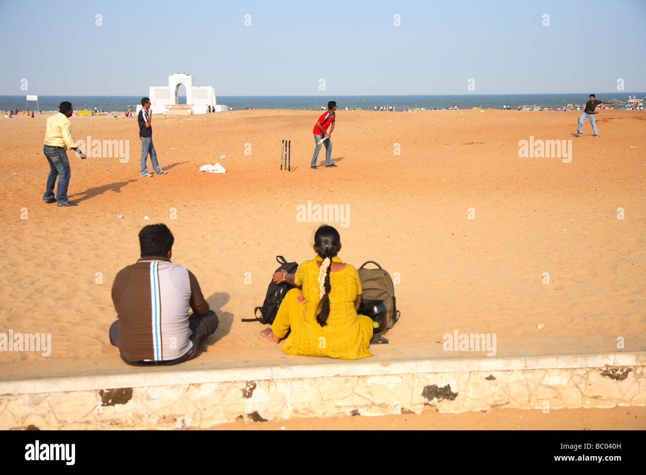 India, nello Stato del Tamil Nadu, Chennai, Madras, la baia del Bengala mare, Elliot Elliot's Beach Foto Stock