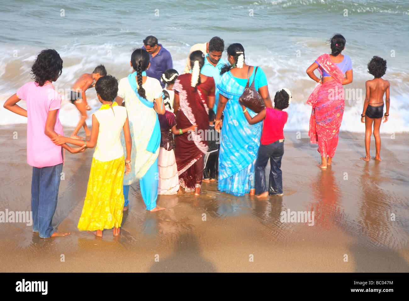 India, nello Stato del Tamil Nadu, Chennai, Madras, la baia del Bengala mare, Elliot Elliot's Beach Foto Stock