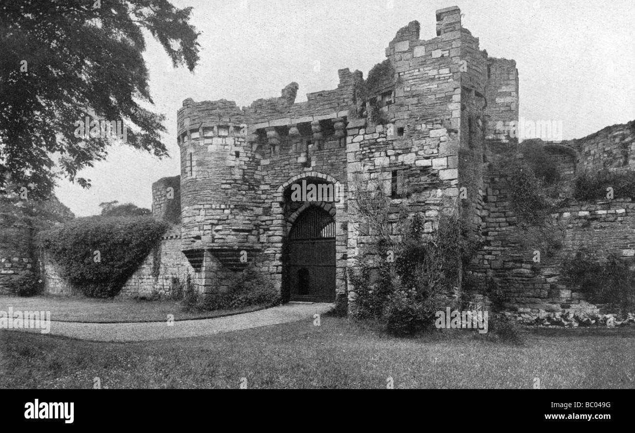 Gateway a Beaumaris Castle, Anglesey, Galles, 1924-1926. Artista: sconosciuto Foto Stock