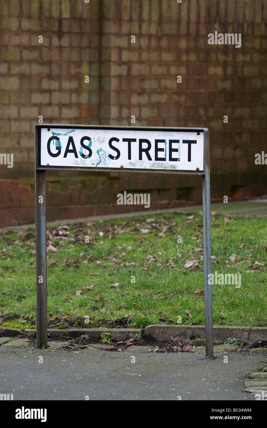 Gas Street cartello stradale Foto Stock