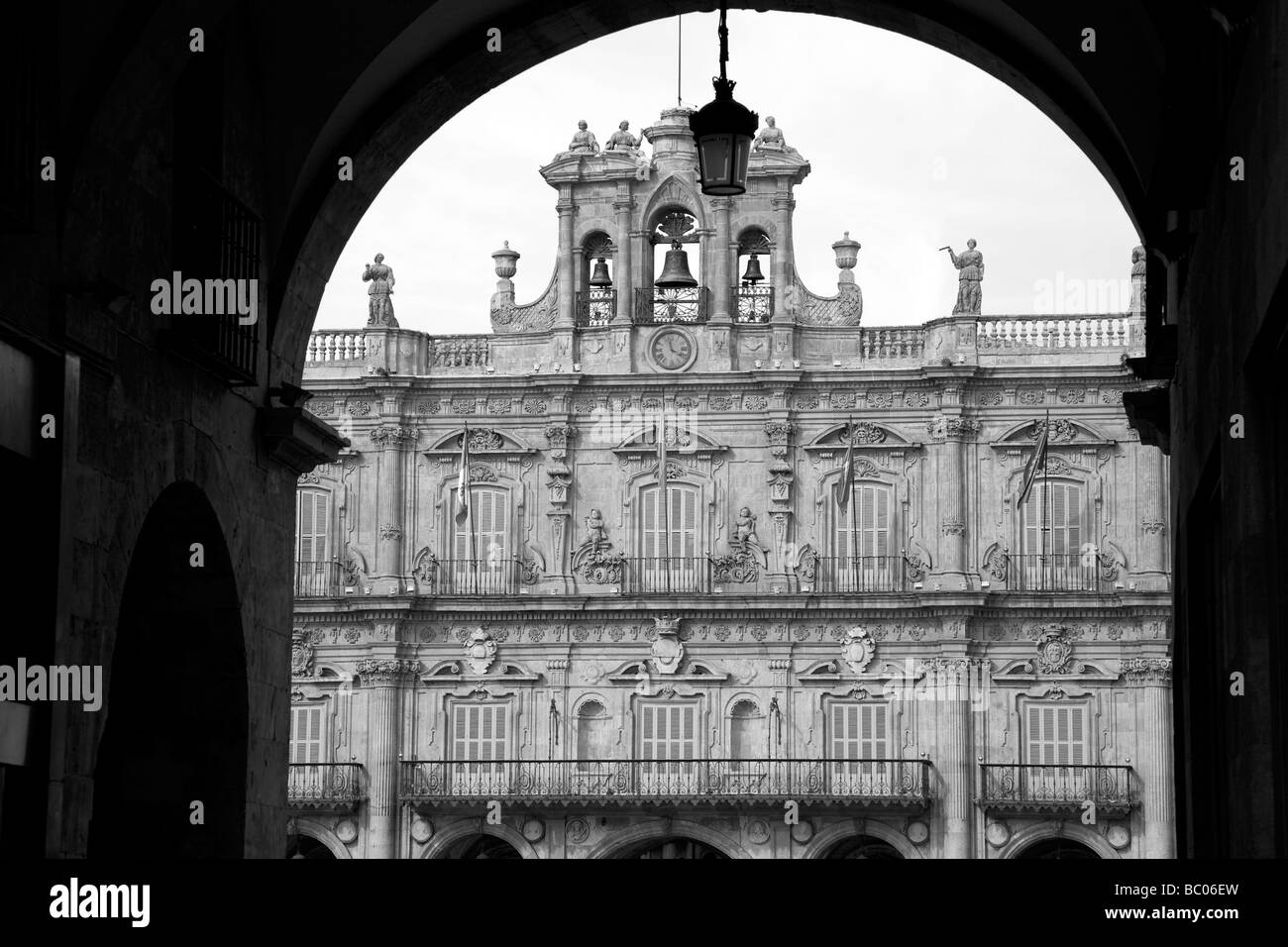 Ayuntamiento Town Hall, Plaza Mayor Salamanca Castiglia e Leon, Spagna Foto Stock