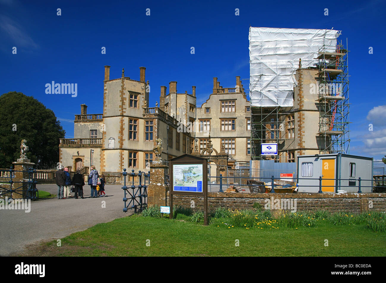 Lavori di restauro a Sherborne Castle, Dorset, England, Regno Unito Foto Stock