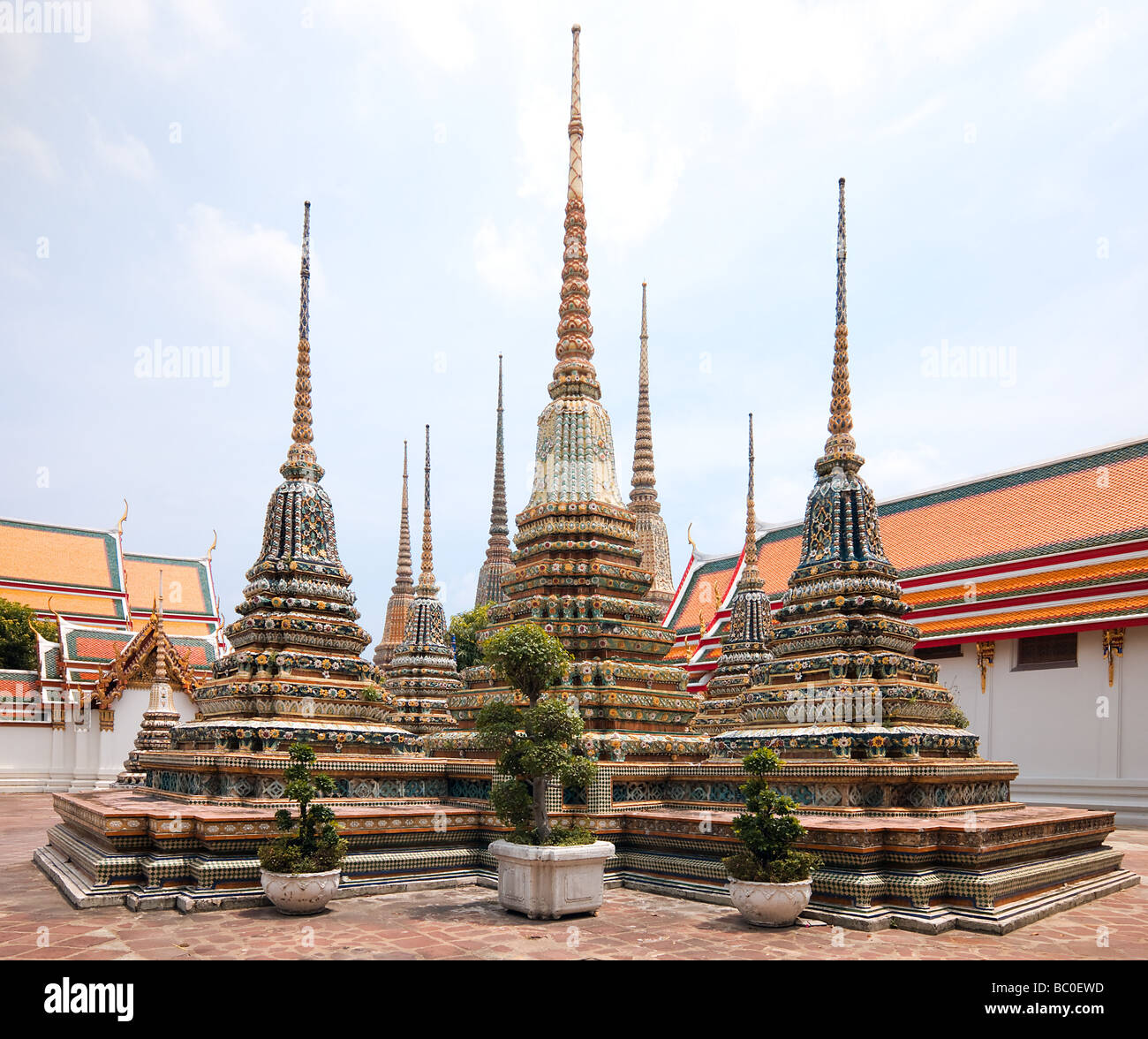 Wat Pho tempio composto - Bangkok, Thailandia Foto Stock