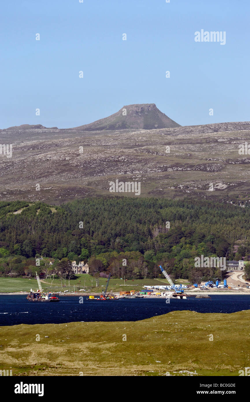 Dun Caan e Churchton Bay. Isola di Raasay, dal Braes. Isola di Skye, Ebridi Interne, Scotland, Regno Unito, Europa. Foto Stock