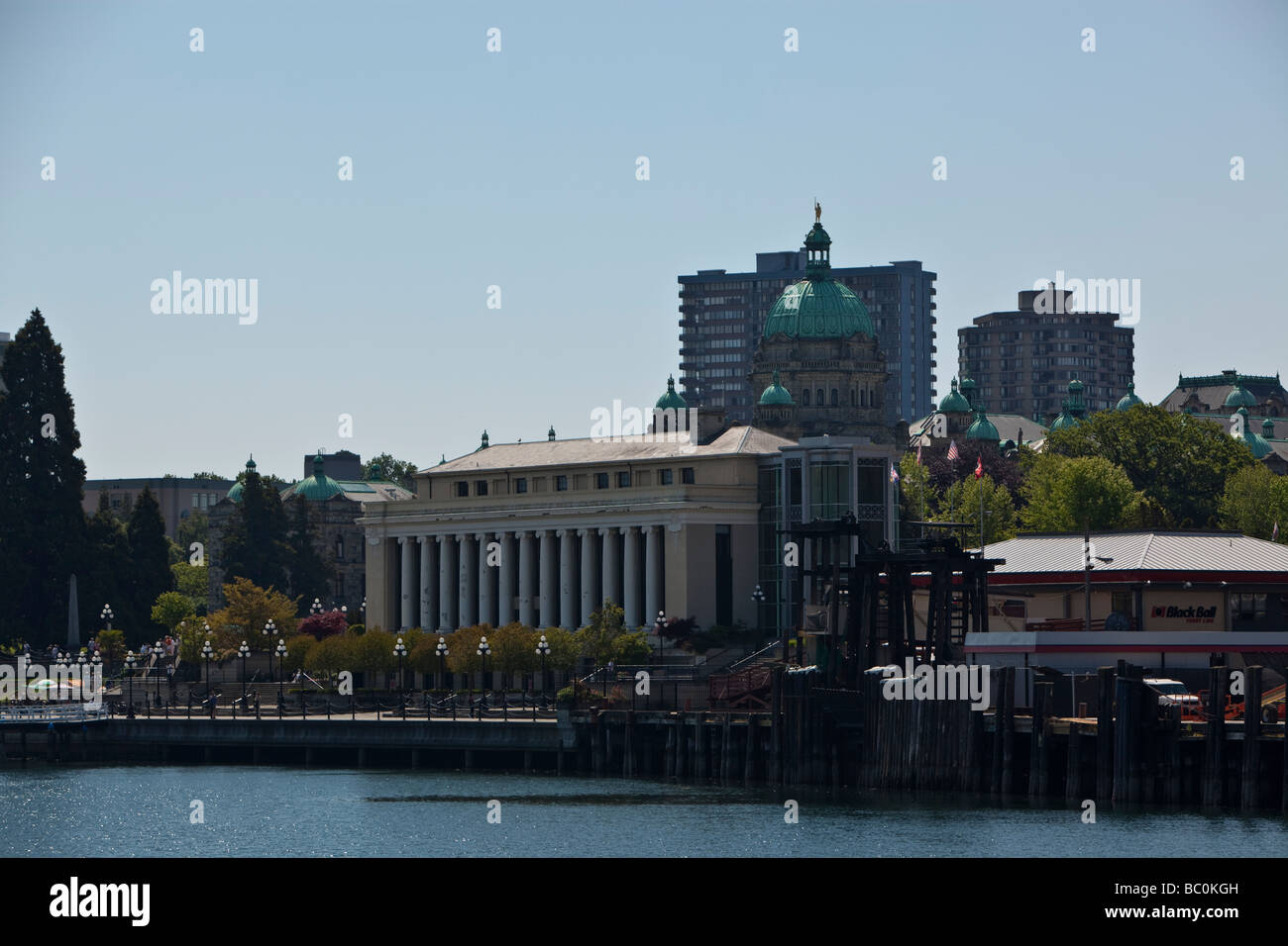 Vista del Palazzo del Parlamento in Victoria BC Foto Stock