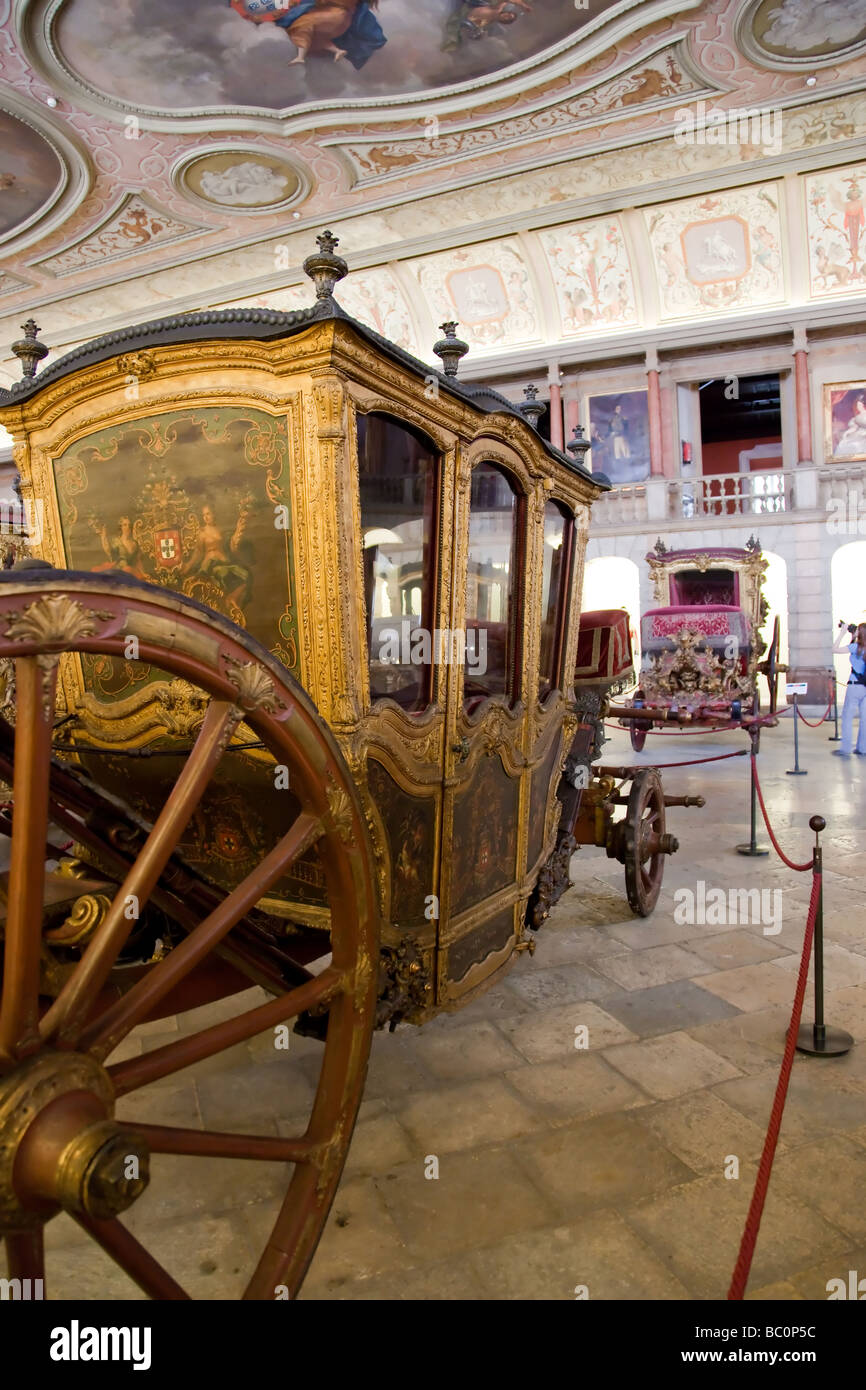 Re Dom Pedro II pullman (XVII sec.) - Allenatore Nazionale Museo / Museu Nacional Dos Coches, Lisbona, Portogallo. Foto Stock