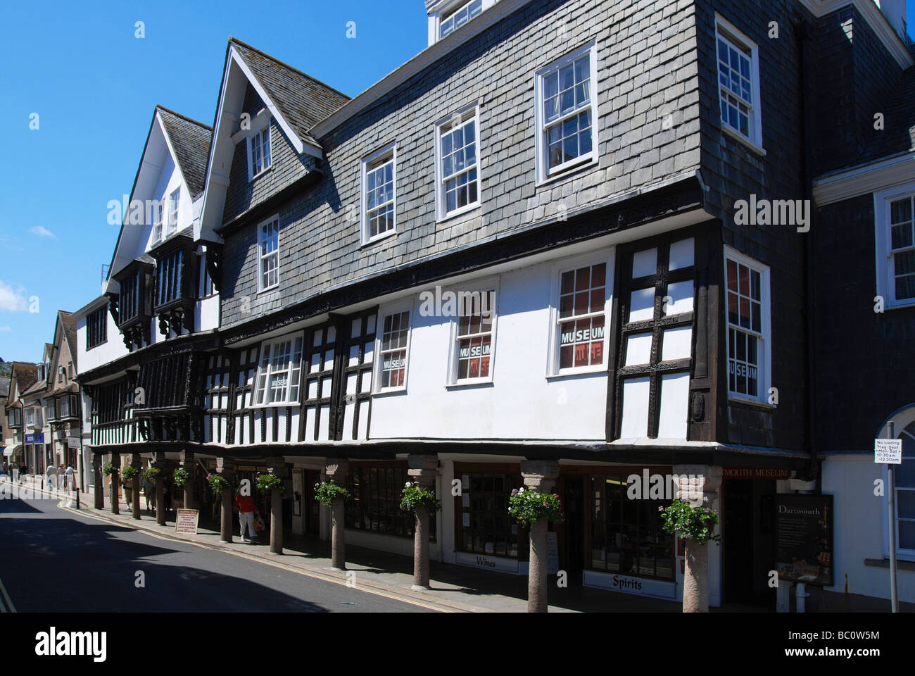 Il 'butterwalk' un edificio Tudor in Dartmouth,devon, Regno Unito Foto Stock