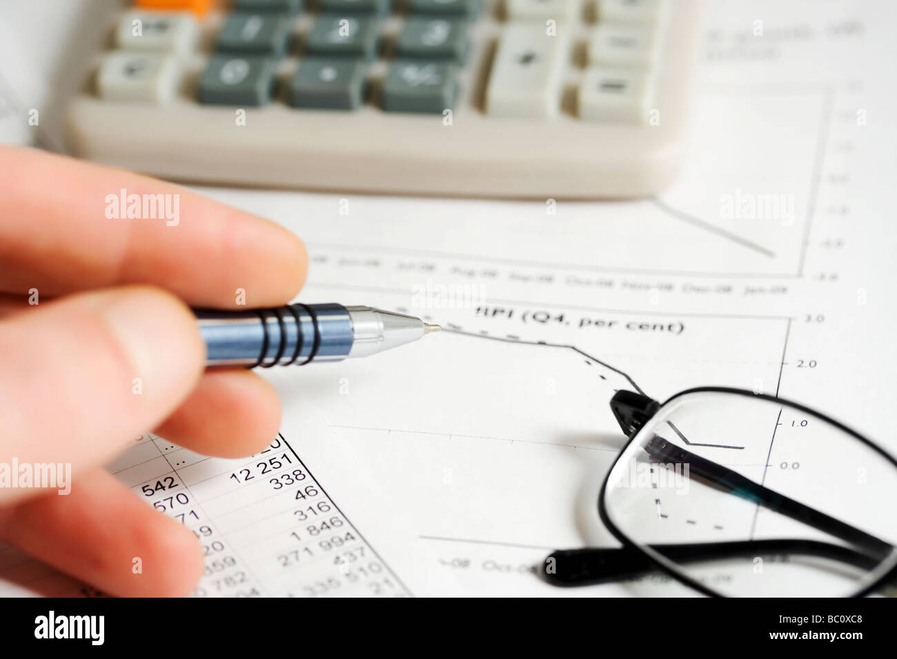 Analisi del mercato azionario relazioni. Foto Stock