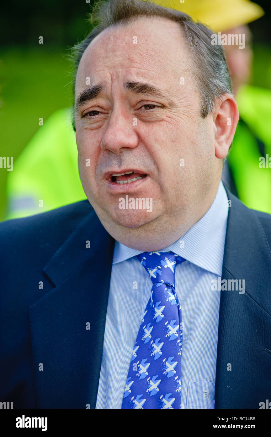 Alex Salmond annuncia il progetto di centrale eolica in Clydesdale Foto Stock
