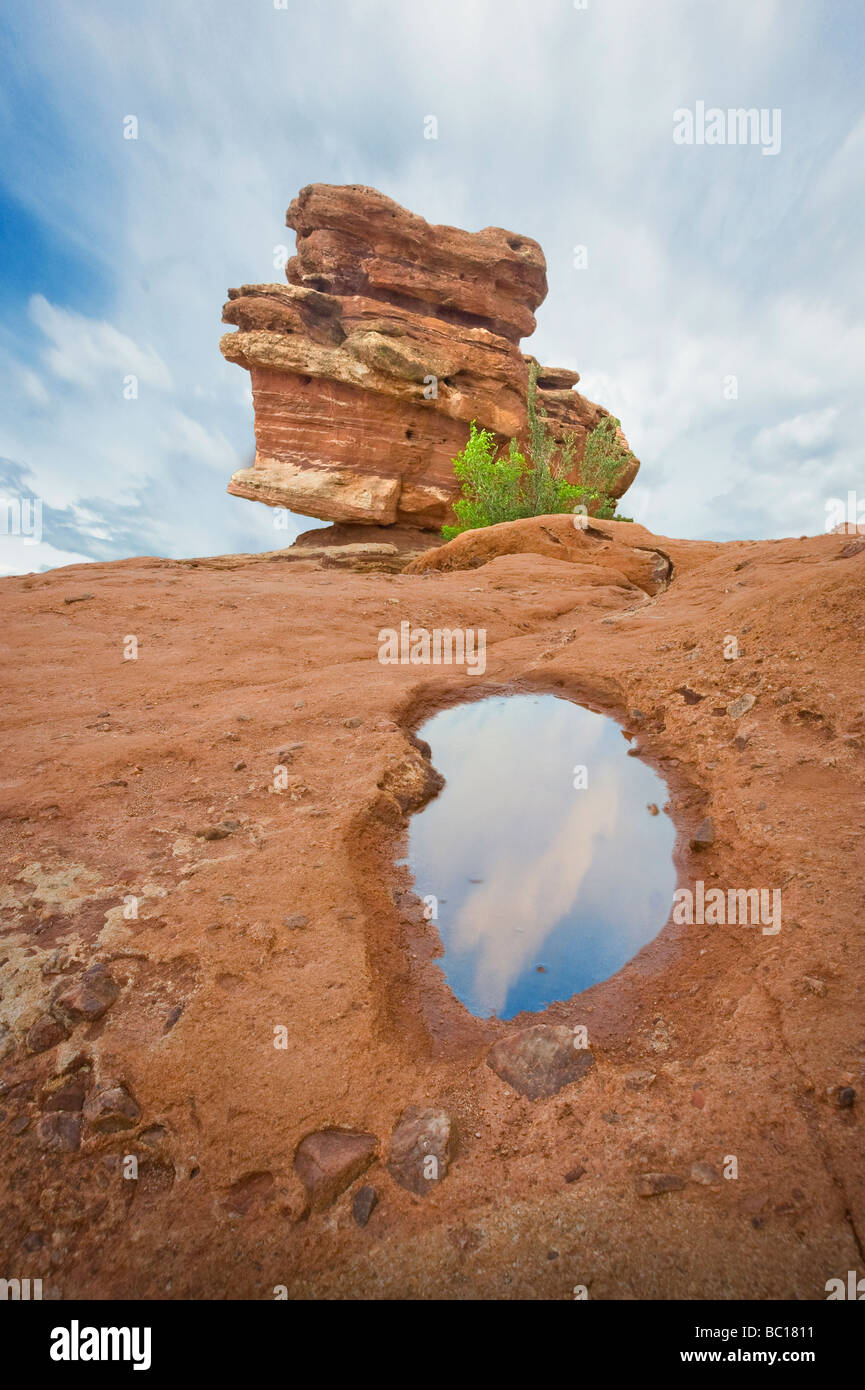Le formazioni rocciose, Giardino degli dèi, Colorado Springs, Colorado, STATI UNITI D'AMERICA Foto Stock