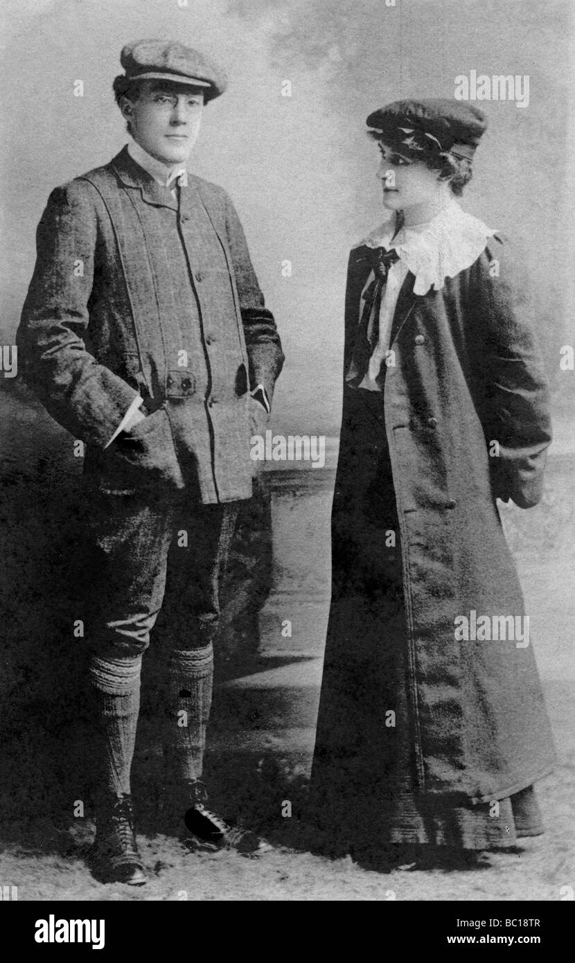 Mabel Hackney e Laurence Irving, 1907.Artista: J Brachetti & Co Foto Stock