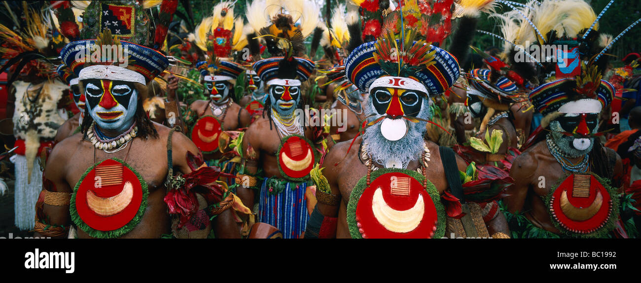 Papua Nuova Guinea, Highlands Occidentali, Mount Hagen, Sing-sing festival Foto Stock