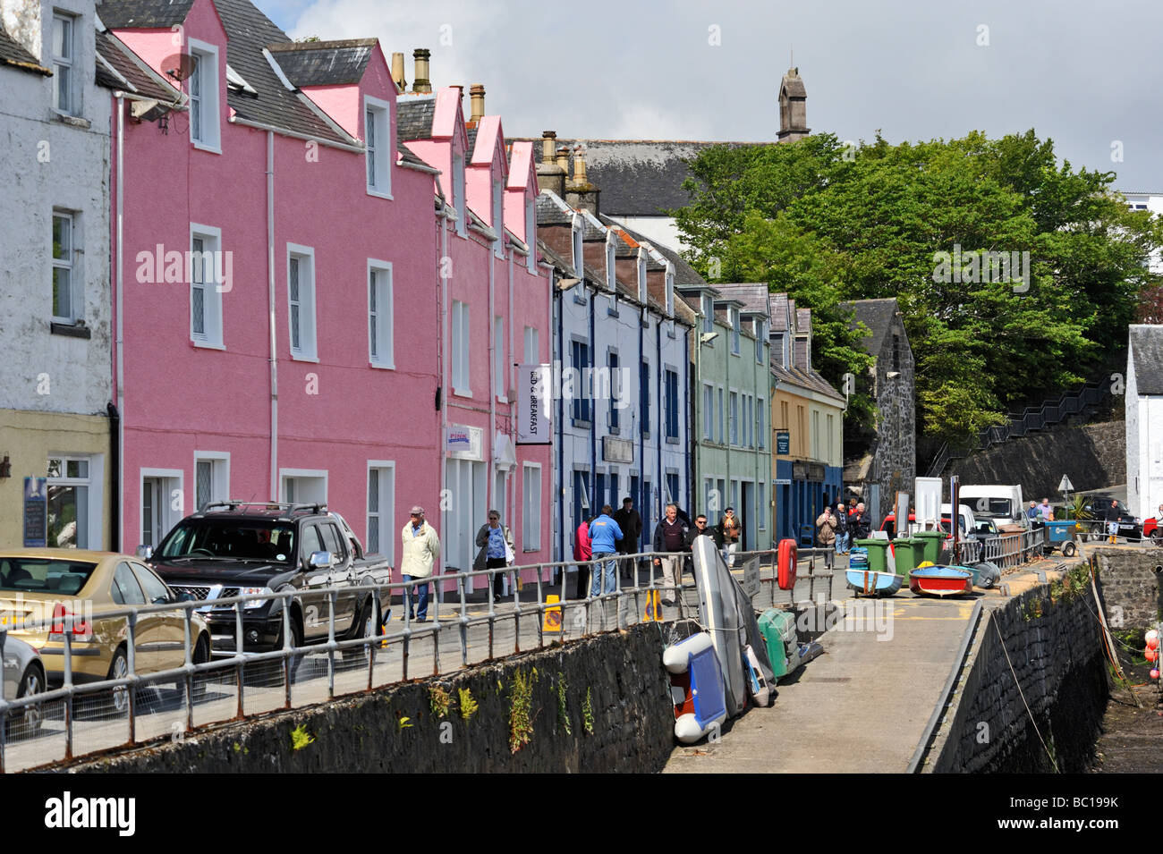 Quay Street, Portree, Isola di Skye, Ebridi Interne, Scotland, Regno Unito, Europa. Foto Stock