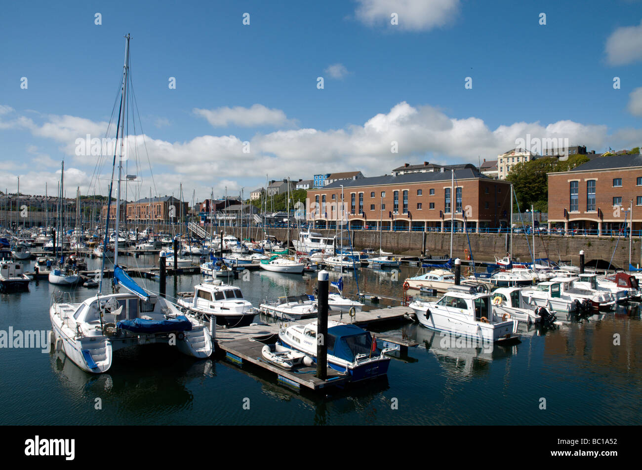 Milford Marina In Pembrokeshire Regno unito su una soleggiata giornata d'estate. Foto Stock