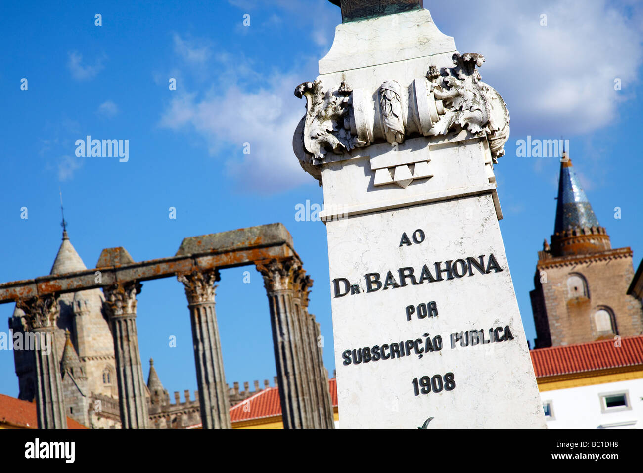 Tempio romano rovine, Evora, Portogallo Foto Stock