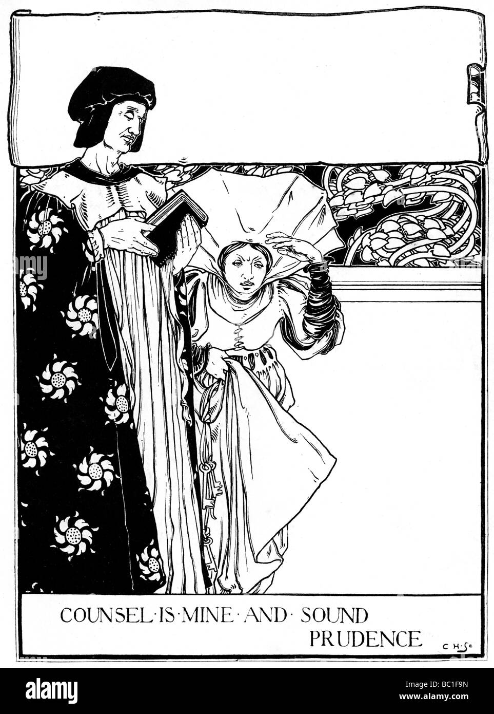 "A me appartiene il Consiglio e la prudenza del suono', 1898.Artista: Eleanor Fortescue-Brickdale Foto Stock