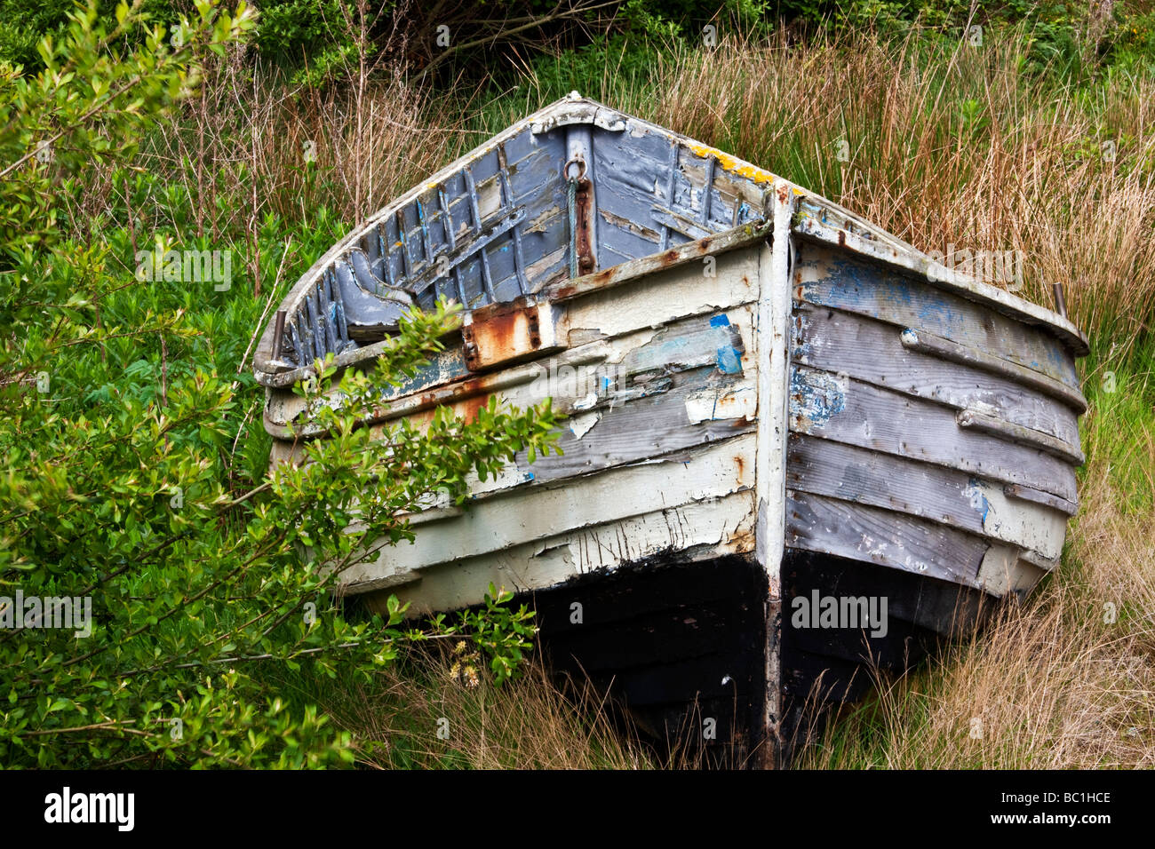 Barca abbandonata Mulgrave Porta Nord Yorkshire Heritage costa tra Staithes e Runswick Bay Foto Stock