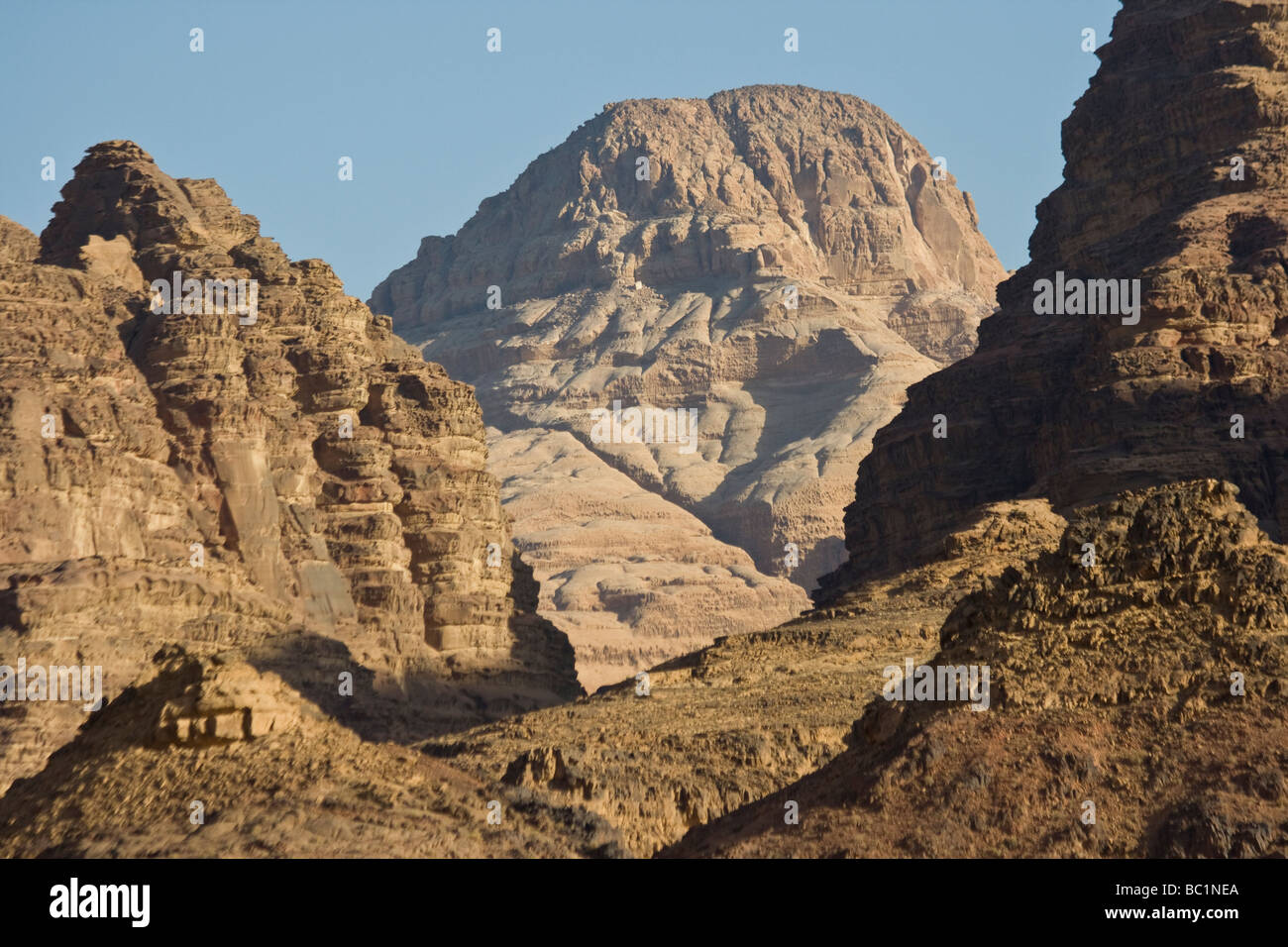 Montagne del Wadi Rum in Giordania Foto Stock