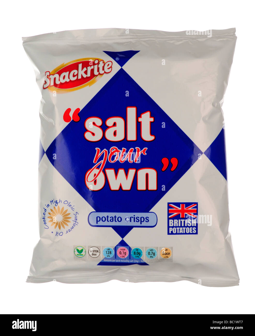 Il pacchetto di sale proprio Plain patatine Foto Stock