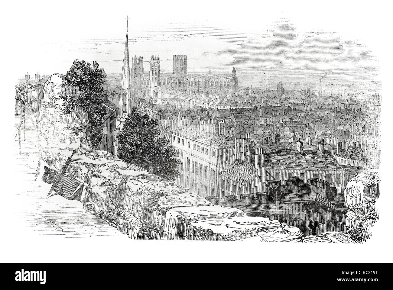 Vista di york da la Torre di Clifford Foto Stock