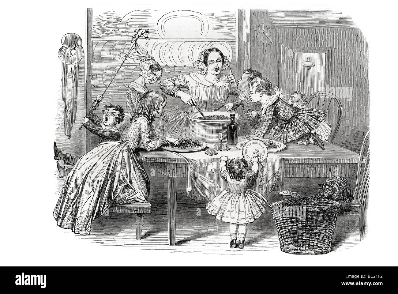 Rendendo il pudding natalizio disegnato da kenny prati Foto Stock