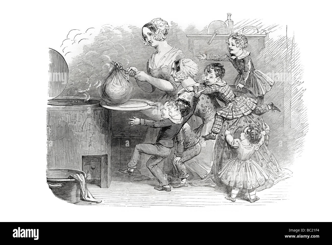 Riprendendo il pudding natalizio alba da kenny prati Foto Stock