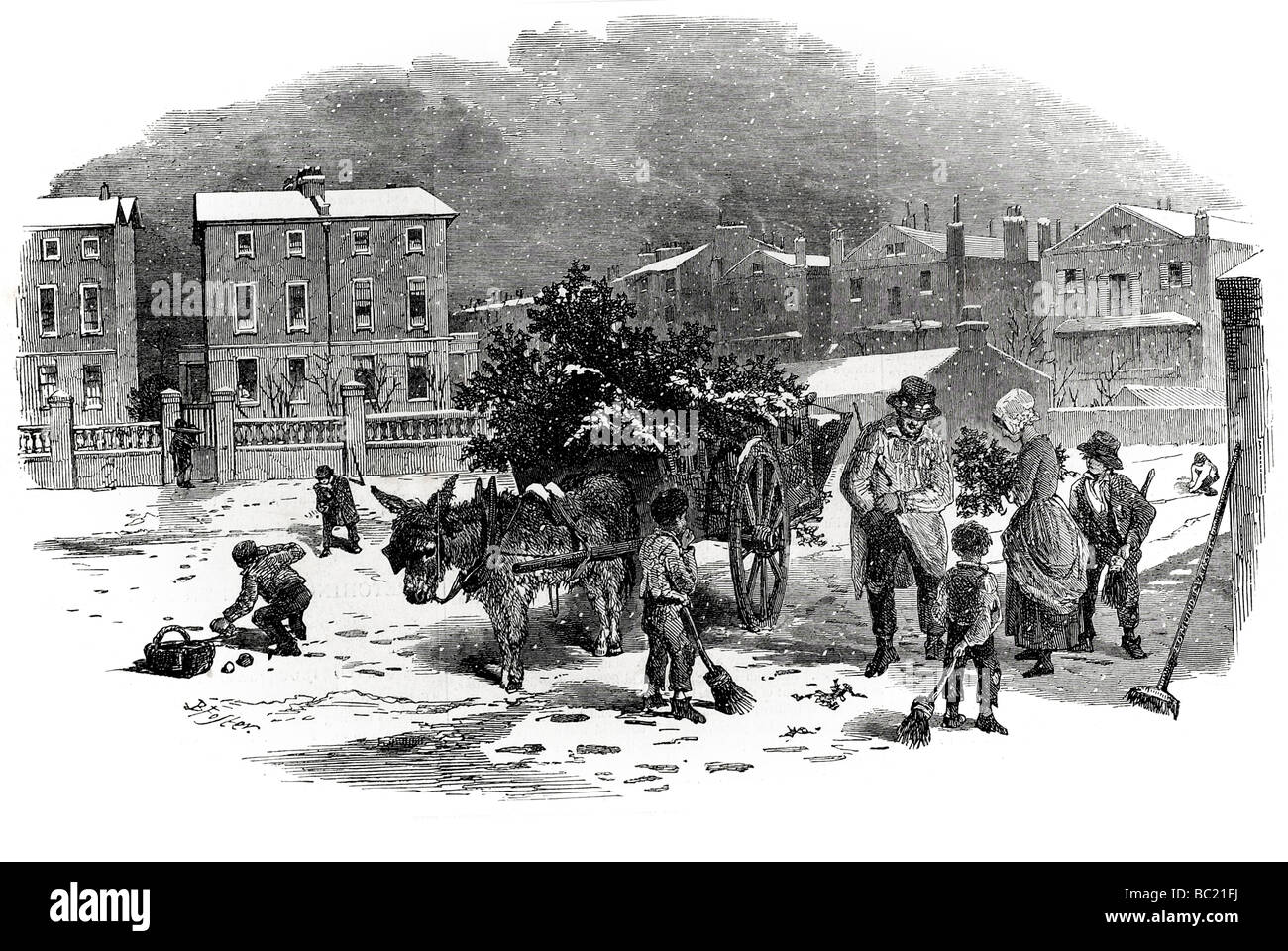 Il natale holly carro trainato da Foster Foto Stock