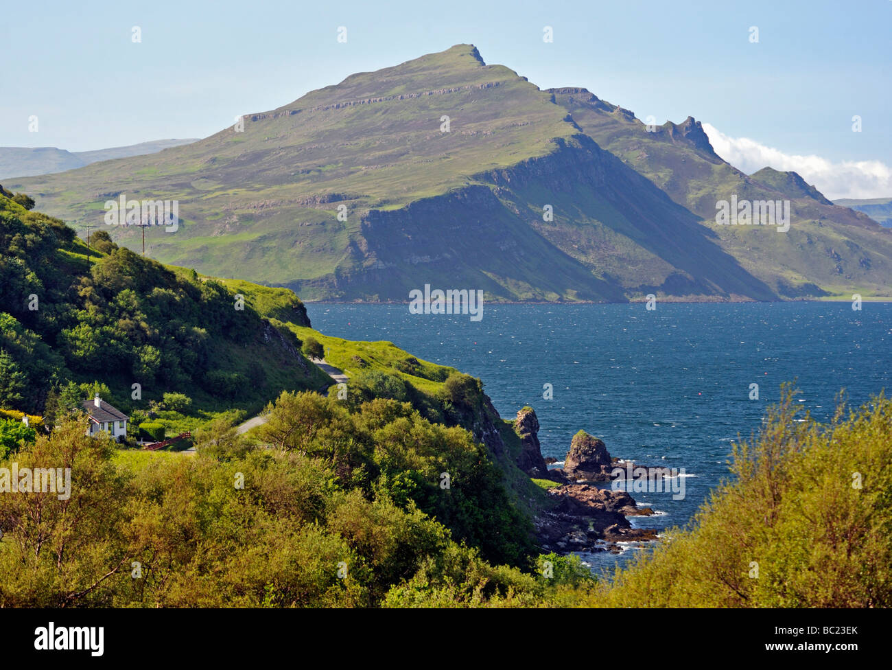 Ben Tianavaig, dal Ollach superiore. Isola di Skye, Ebridi Interne, Scotland, Regno Unito, Europa. Foto Stock