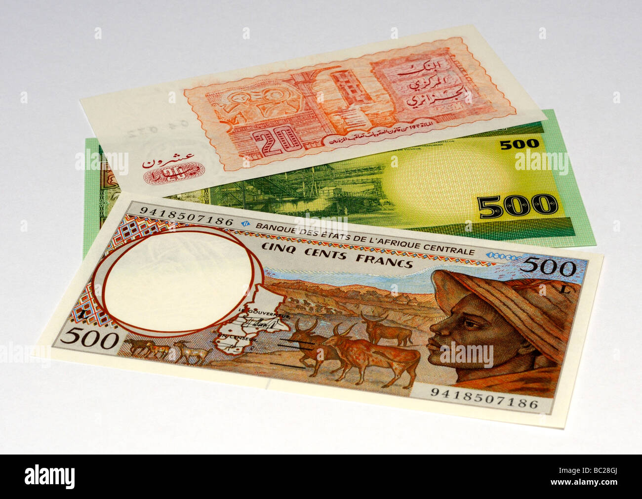 A nord ovest di banconote africane. Foto Stock